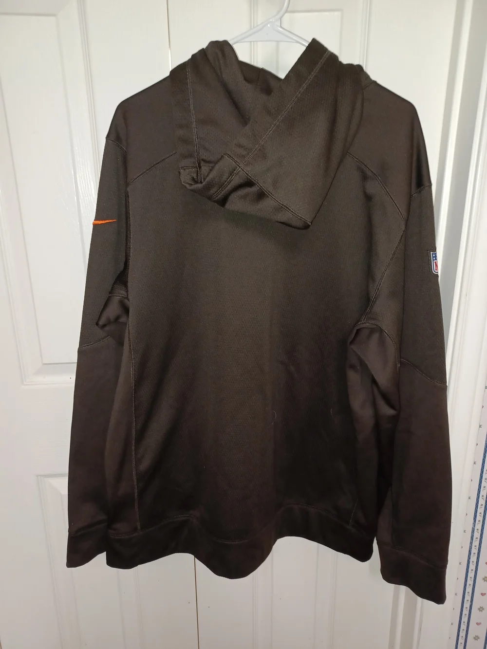 Nike Men’s Brown Pullover Hoodie with Orange Helmet Logo